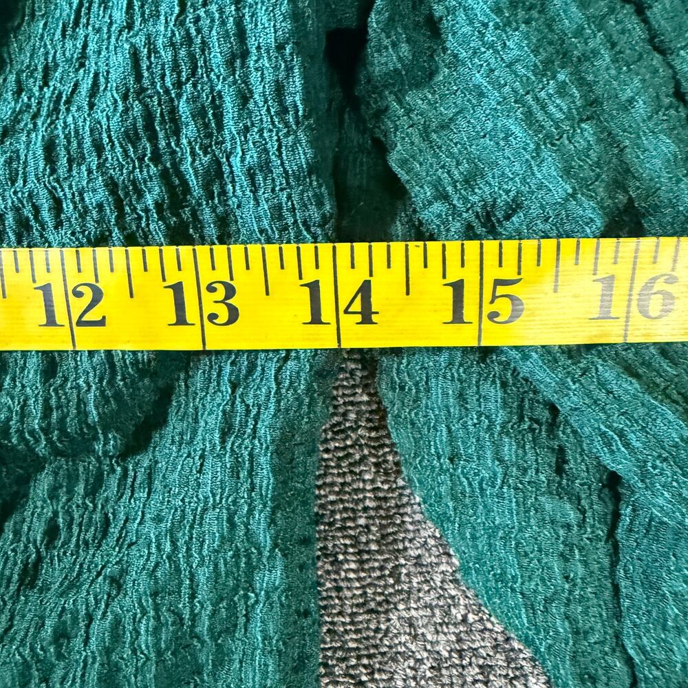 Vintage Y2k Miami for Francesca's Puff Sleeve V-Neck Green Wrap Blouse Small - Picture 5 of 5